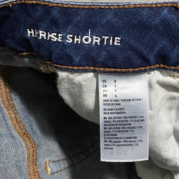 American Eagle High-Rise Denim Shorts, Size 0 - Picture 3 of 6